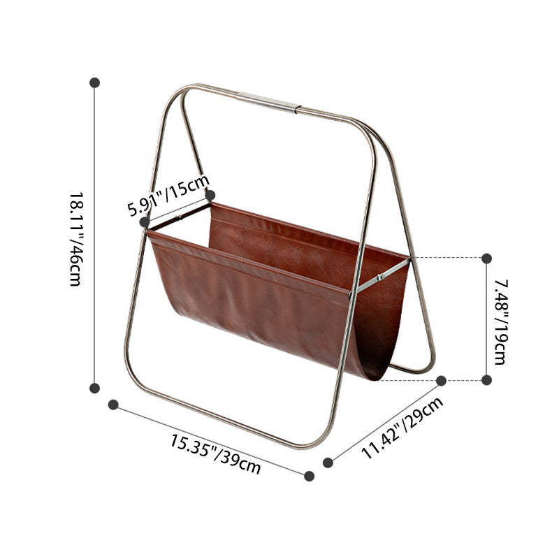 Retro Stainless Steel Leather Triangle Foldable Bookshelves