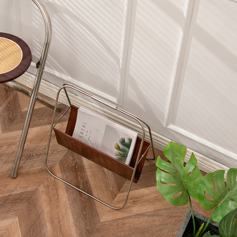 Retro Stainless Steel Leather Triangle Foldable Bookshelves