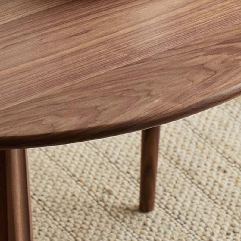 Retro Column Walnut Carbon Steel Dining Table for 2-11 — Cherry Wood