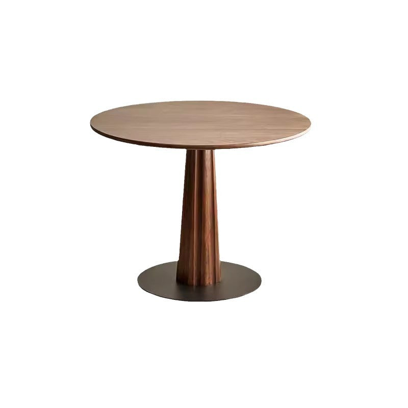 Retro Column Walnut Carbon Steel Dining Table for 2-11