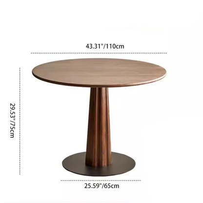 Retro Column Walnut Carbon Steel Dining Table for 2-11 — Walnut