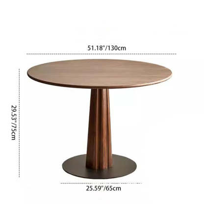 Retro Column Walnut Carbon Steel Dining Table for 2-11 — Oak