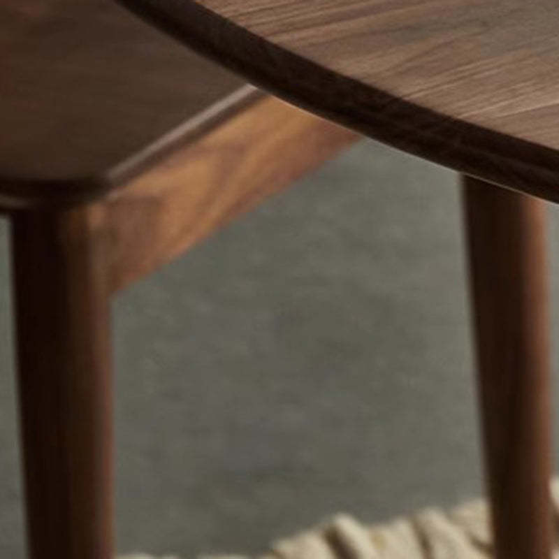 Retro Column Walnut Carbon Steel Dining Table for 2-11 — Cherry Wood