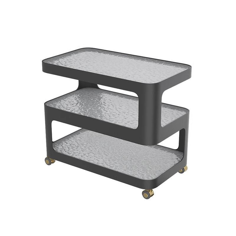 Nordic Glass Iron 3-Tier Movable End Table