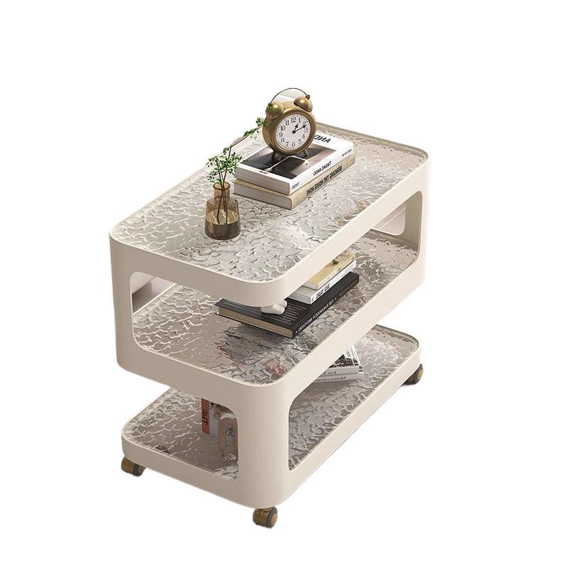 Nordic Glass Iron 3-Tier Movable End Table