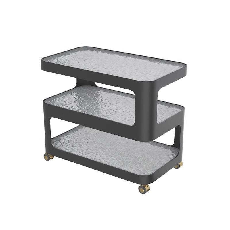 Nordic Glass Iron 3-Tier Movable End Table