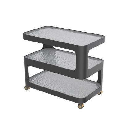 Nordic Glass Iron 3-Tier Movable End Table