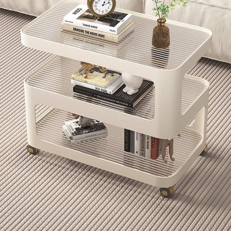 Nordic Glass Iron 3-Tier Movable End Table — Ripper Glass / Black
