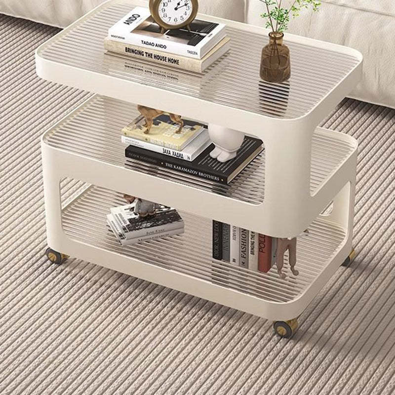 Nordic Glass Iron 3-Tier Movable End Table — Ripper Glass / Black