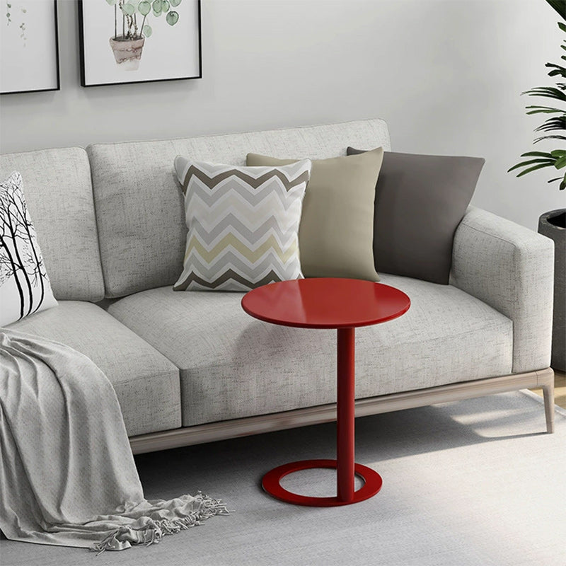 Scandinavian Iron O-Shape 2-Tier End Table — Orange