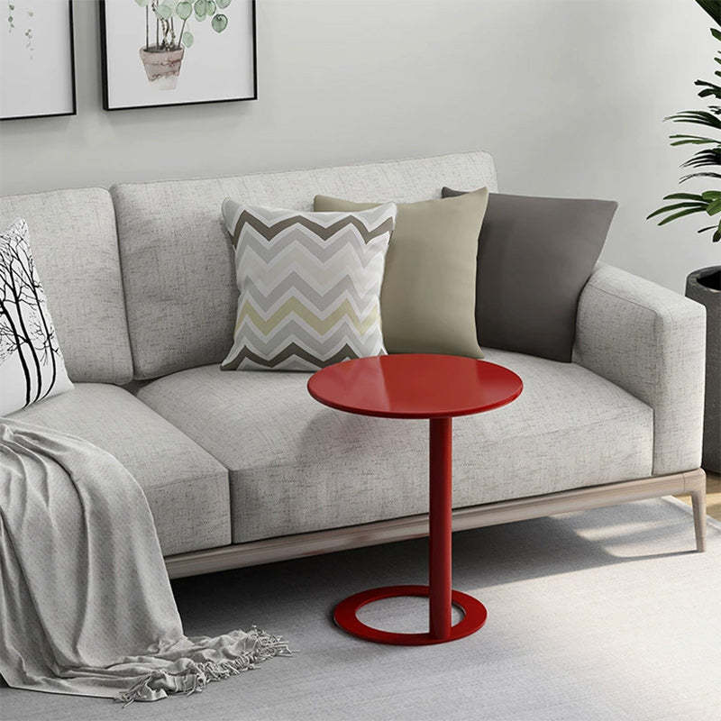 Scandinavian Iron O-Shape 2-Tier End Table — Orange