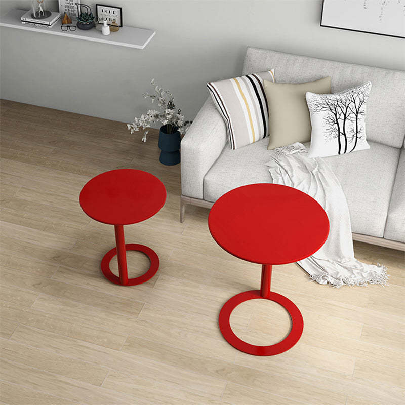 Scandinavian Iron O-Shape 2-Tier End Table — Black
