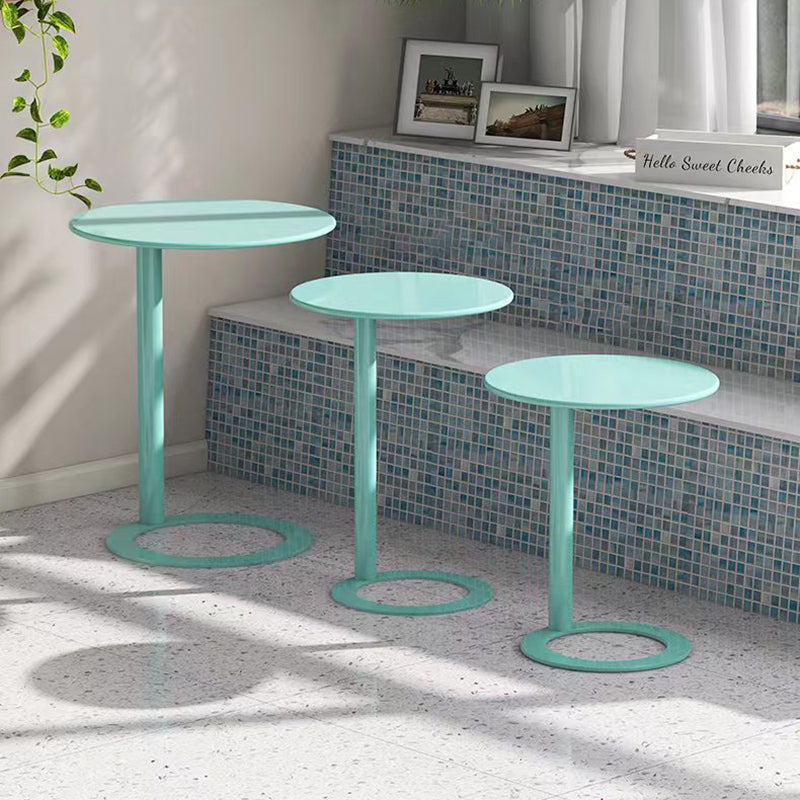 Scandinavian Iron O-Shape 2-Tier End Table — Klein Blue