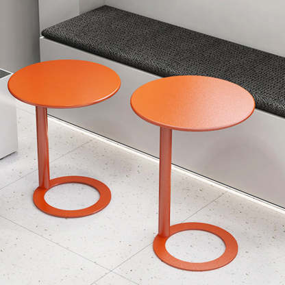 Scandinavian Iron O-Shape 2-Tier End Table — Gold