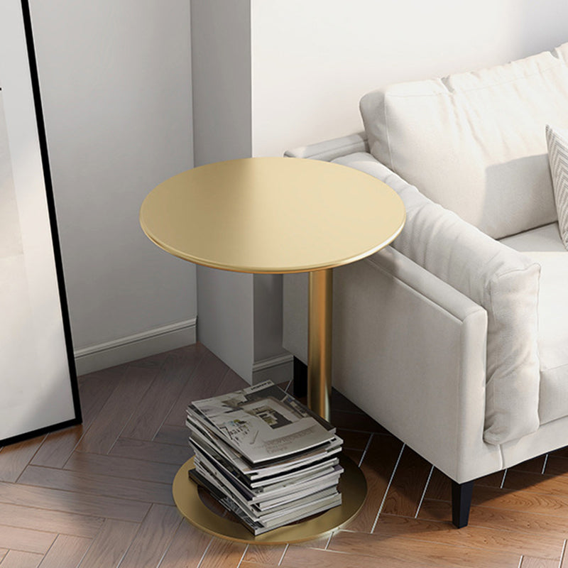 Scandinavian Iron O-Shape 2-Tier End Table — Red