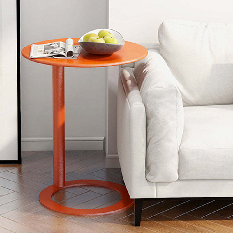 Scandinavian Iron O-Shape 2-Tier End Table — White