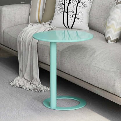 Scandinavian Iron O-Shape 2-Tier End Table — Red