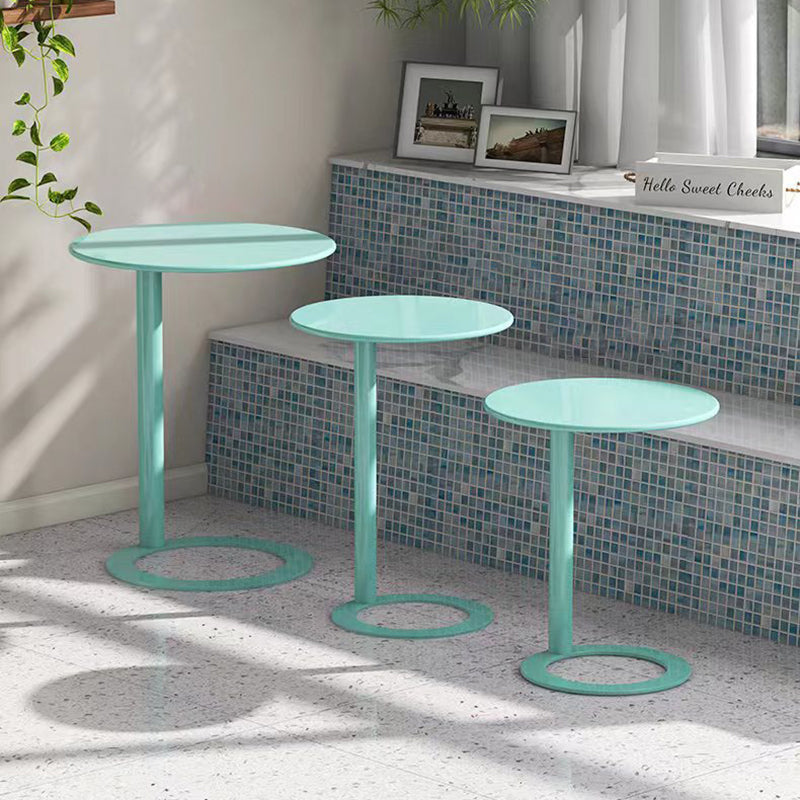Scandinavian Iron O-Shape 2-Tier End Table