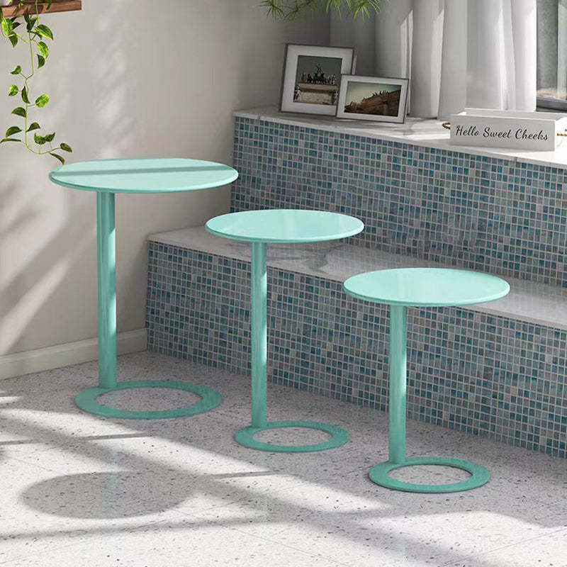 Scandinavian Iron O-Shape 2-Tier End Table — Black