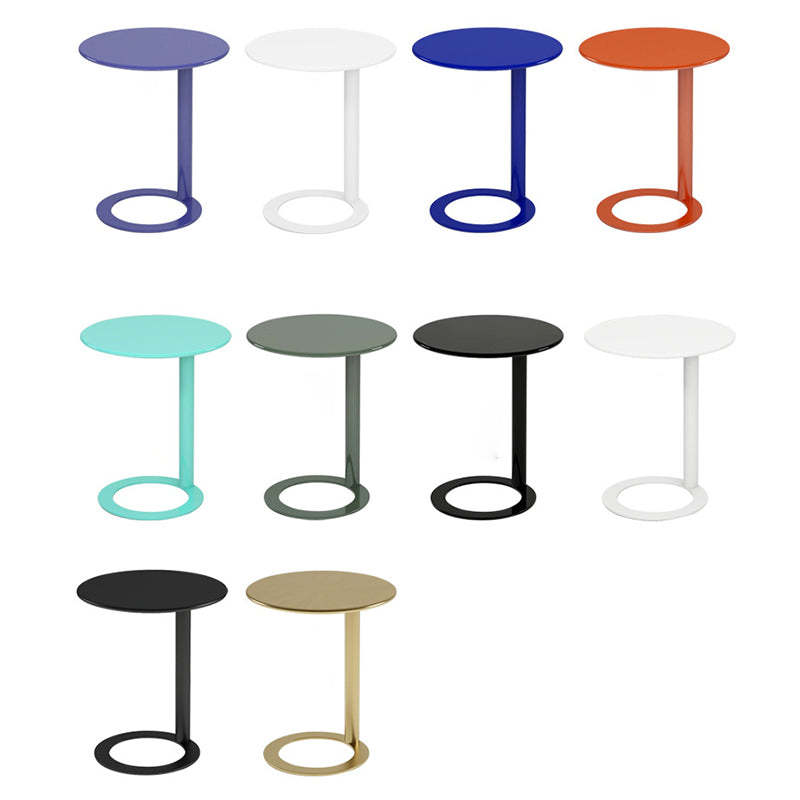 Scandinavian Iron O-Shape 2-Tier End Table — Gold