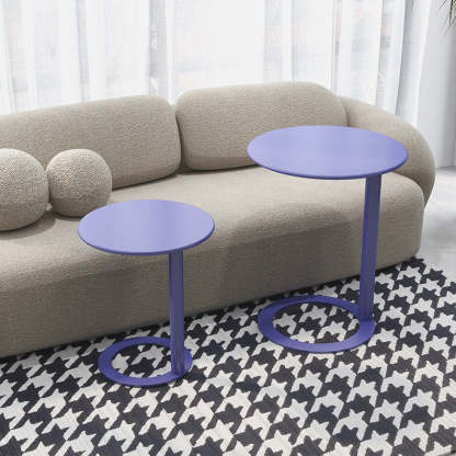 Scandinavian Iron O-Shape 2-Tier End Table — Tiffany Blue