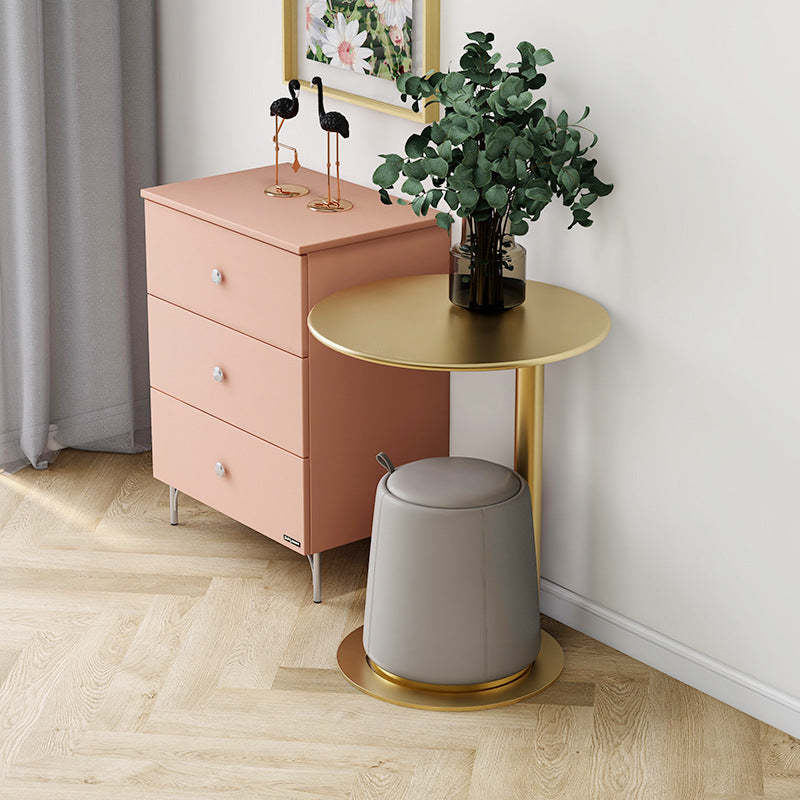 Scandinavian Iron O-Shape 2-Tier End Table