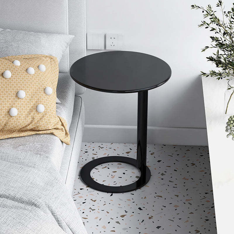 Scandinavian Iron O-Shape 2-Tier End Table