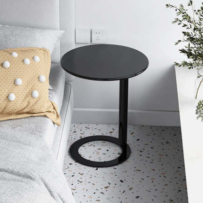 Scandinavian Iron O-Shape 2-Tier End Table