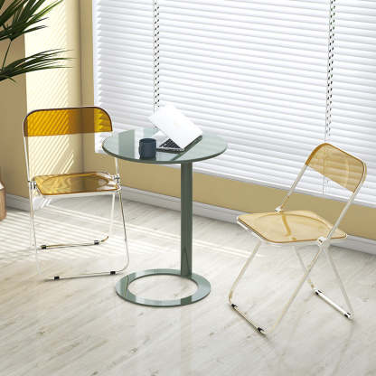 Scandinavian Iron O-Shape 2-Tier End Table