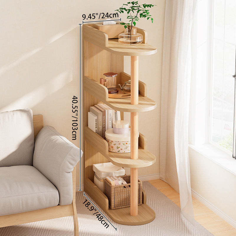 Minimalist Engineered Wood Pine Oval Side Table