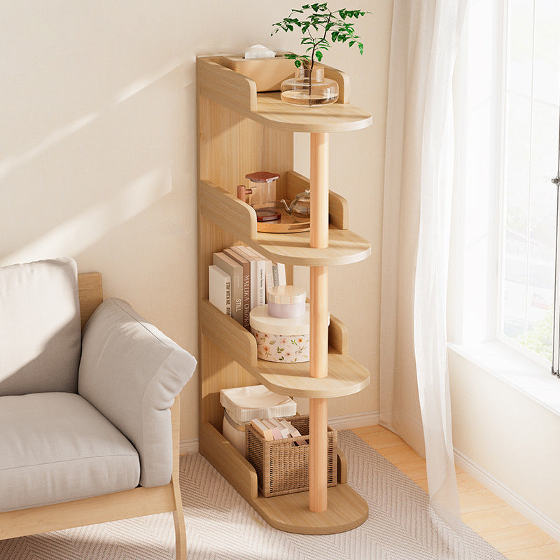 Minimalist Engineered Wood Pine Oval Side Table
