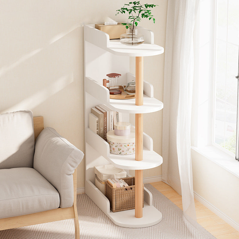 Minimalist Engineered Wood Pine Oval Side Table — 4 / White