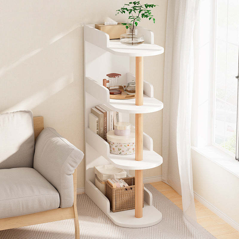 Minimalist Engineered Wood Pine Oval Side Table — 4 / White