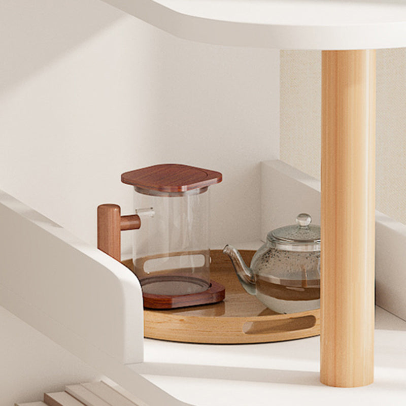 Minimalist Engineered Wood Pine Oval Side Table