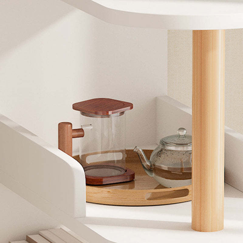 Minimalist Engineered Wood Pine Oval Side Table