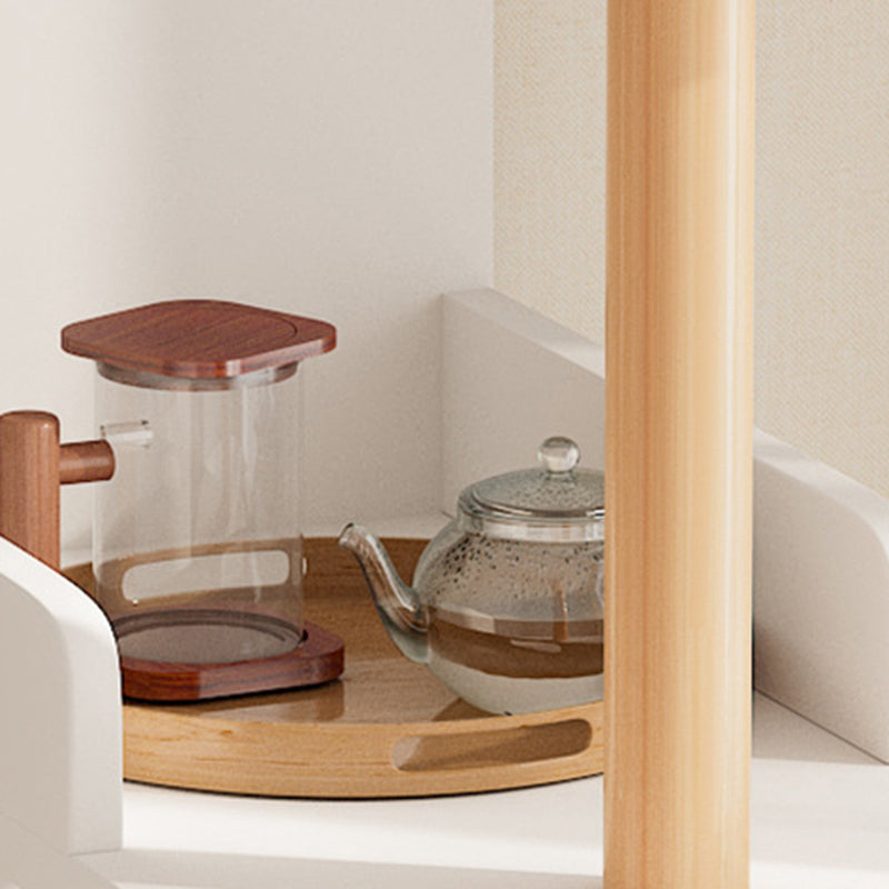 Minimalist Engineered Wood Pine Oval Side Table