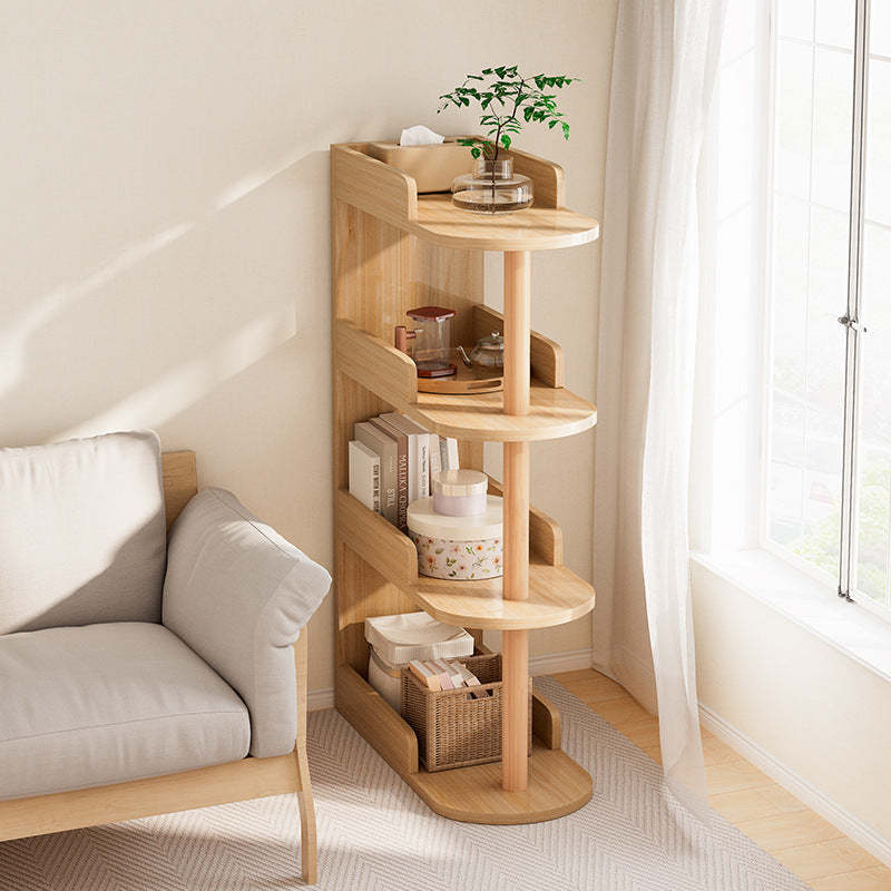 Minimalist Engineered Wood Pine Oval Side Table