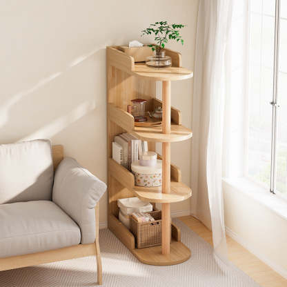 Minimalist Engineered Wood Pine Oval Side Table