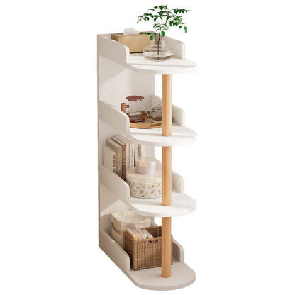 Minimalist Engineered Wood Pine Oval Side Table