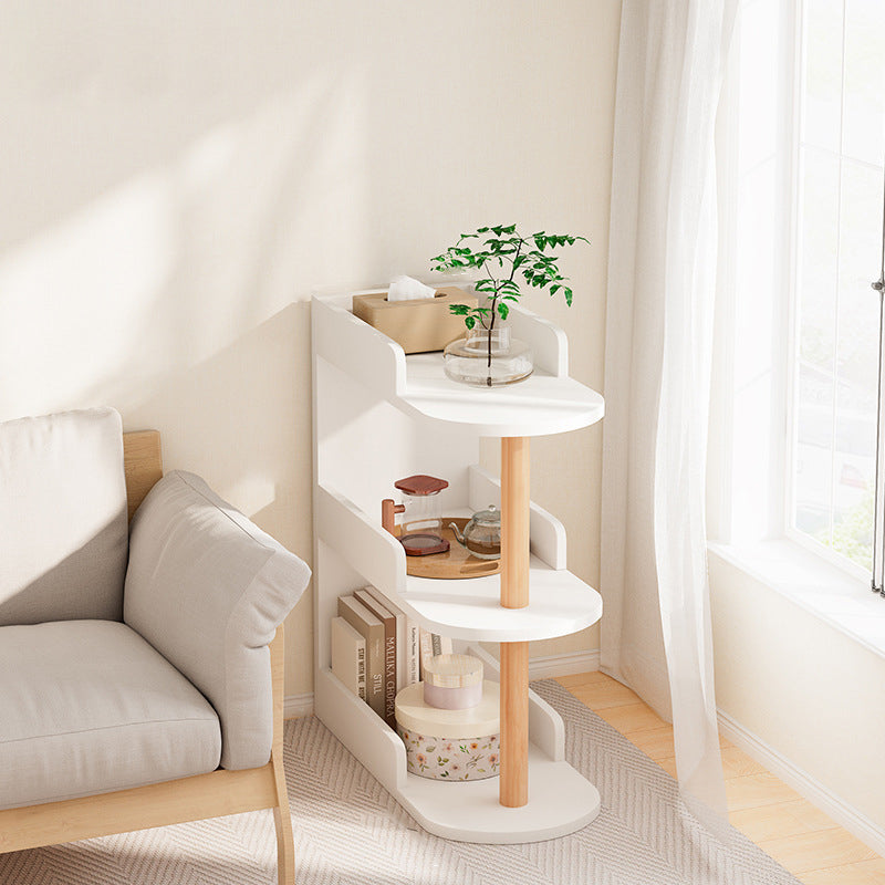 Minimalist Engineered Wood Pine Oval Side Table — 3 / White
