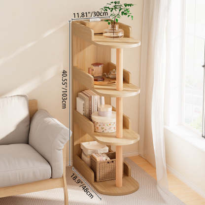 Minimalist Engineered Wood Pine Oval Side Table