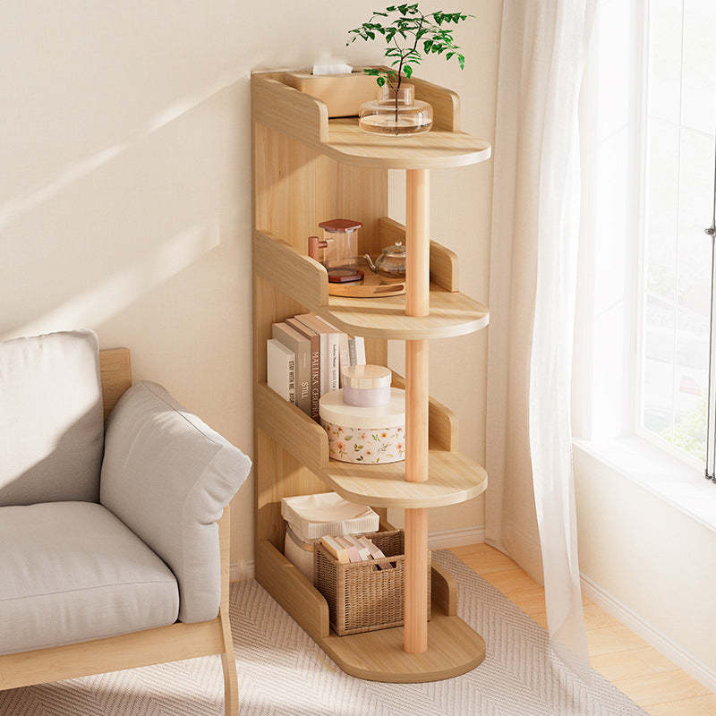 Minimalist Engineered Wood Pine Oval Side Table — 4 / White