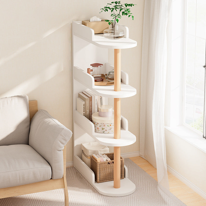 Minimalist Engineered Wood Pine Oval Side Table — 3 / White