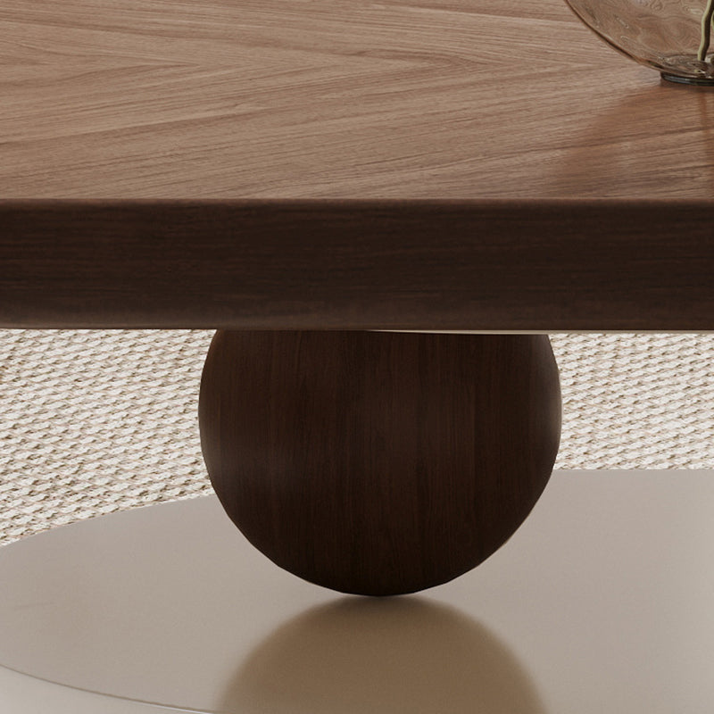 Nordic Solid Wood Elliptical Coffee Table