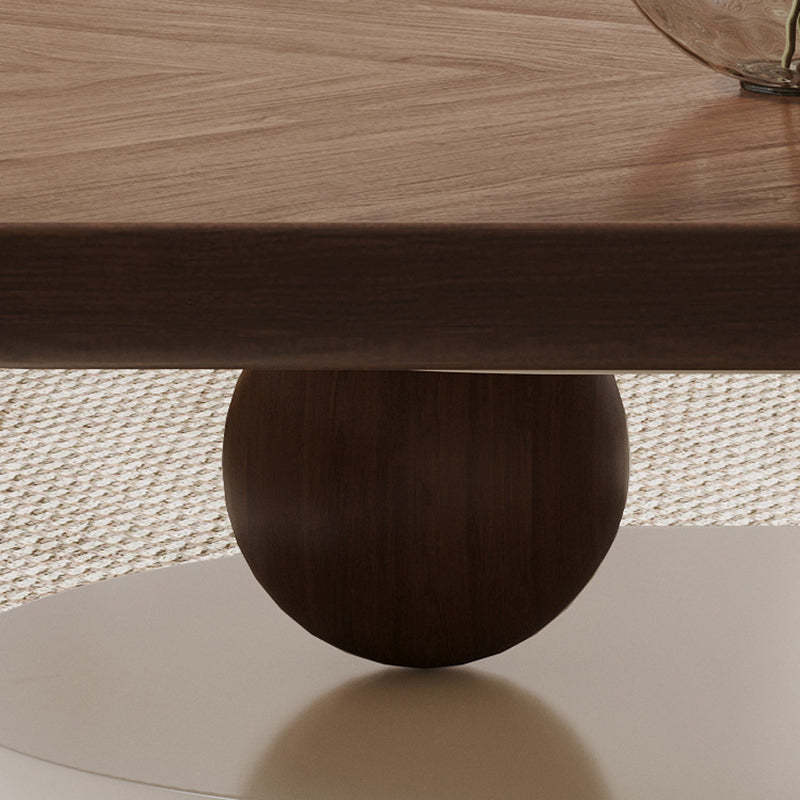 Nordic Solid Wood Elliptical Coffee Table