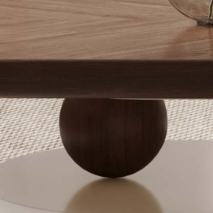 Nordic Solid Wood Elliptical Coffee Table