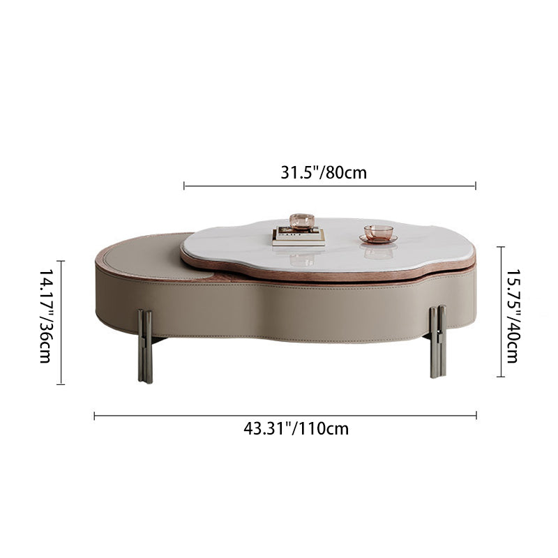 Scandinavian Saddle Leather Cloud Coffee Table