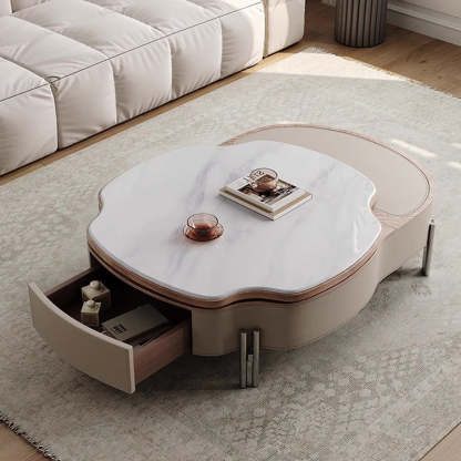 Scandinavian Saddle Leather Cloud Coffee Table