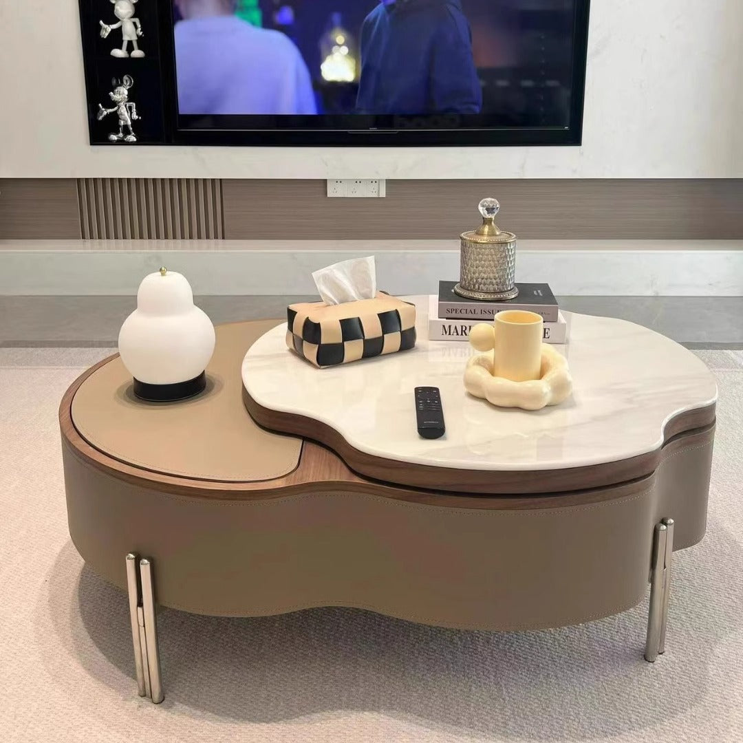 Scandinavian Saddle Leather Cloud Coffee Table