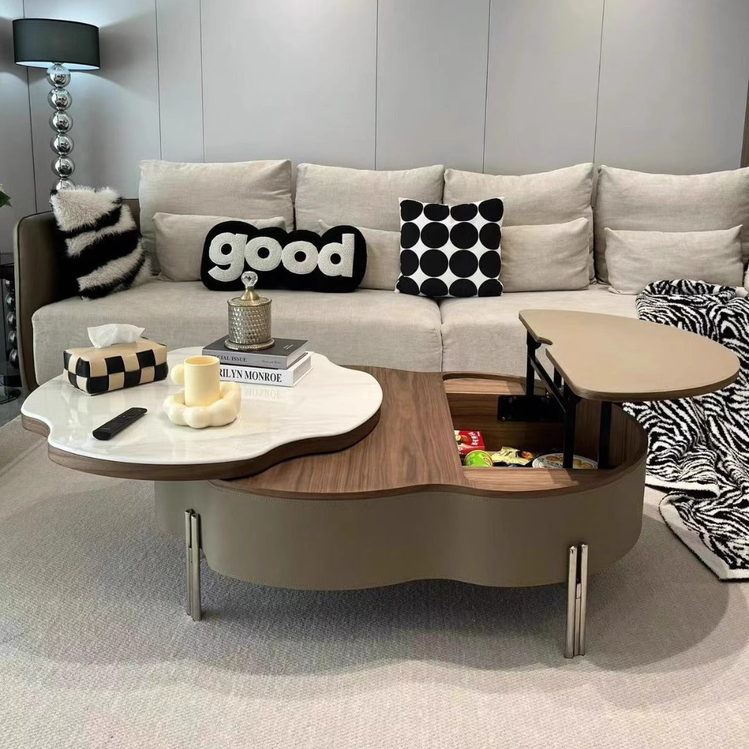 Scandinavian Saddle Leather Cloud Coffee Table